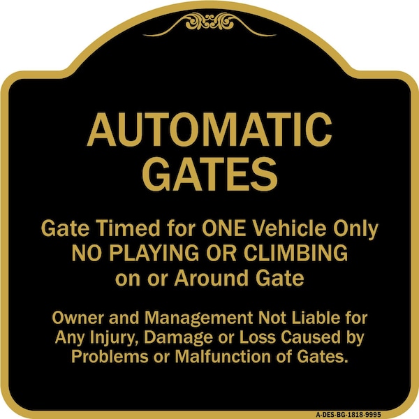 Designer Series-Automatic Gates Gate Timed For One Vehicle Only, 18" x 18", BG-1818-9995